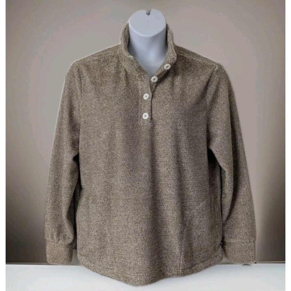 NWT Eddie Bauer Women's Quarter Button Up Pullover Sweater Pumice XL